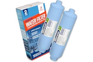 Firebelly Outfitters RV/Marine Inline Water Filter - KDF & GAC Filtration System for RV, Camper, Boat & Outdoor Use - Protects Against Bad Taste, Odor, Chlorine, Iron, Sediment & More - (2 Pack)