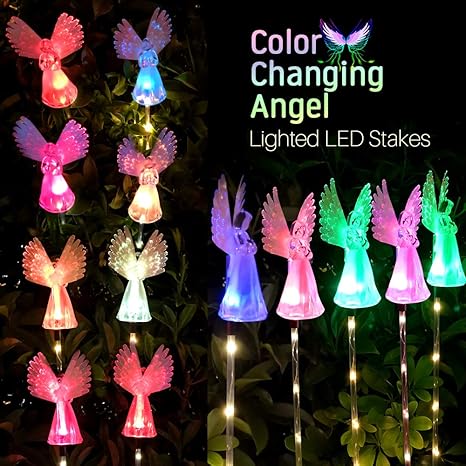 Goline Solar Garden Stake Lights Solar Angel For Cemetery Grave