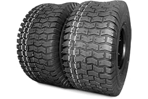 (2 Pack) MAXROLLORS 15x6.00-6 Lawn Mower Tires, 15x6-6 for Garden Tractor Riding Lawnmower Tire, 4 Ply Tubeless, Turf-V Pattern, 570 lbs Capacity
