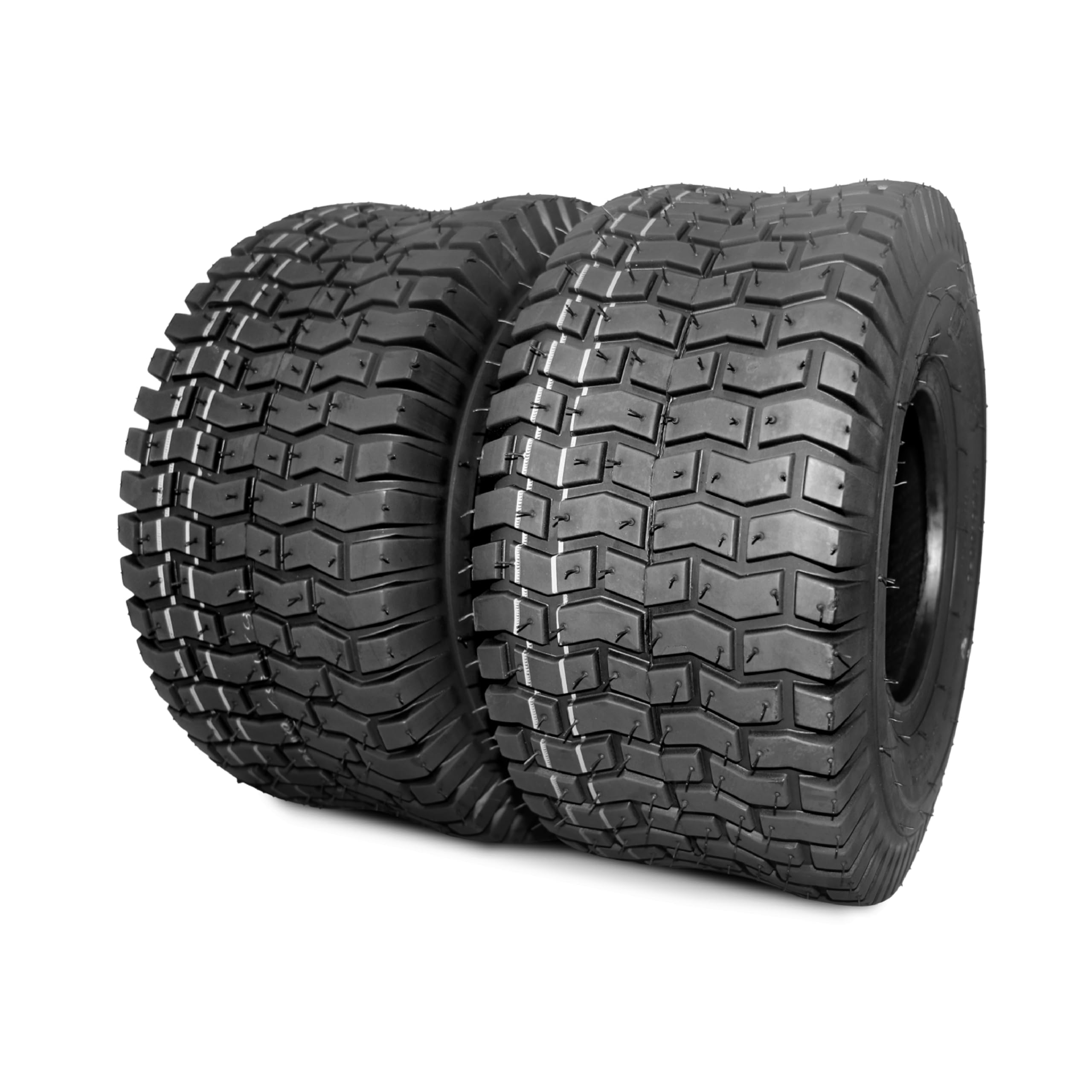 Photo 1 of (2 Pack) MAXROLLORS 15x6.00-6 Lawn Mower Tires, 15x6-6 for Garden Tractor Riding Lawnmower Tire, 4 Ply Tubeless, Turf-V Pattern, 570 lbs Capacity