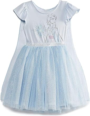 Amazon Com Disney Frozen 2 Elsa Ballerina Dress Costume With Cape For Toddlers Little Girls Blue Sizes 2t 6x Clothing