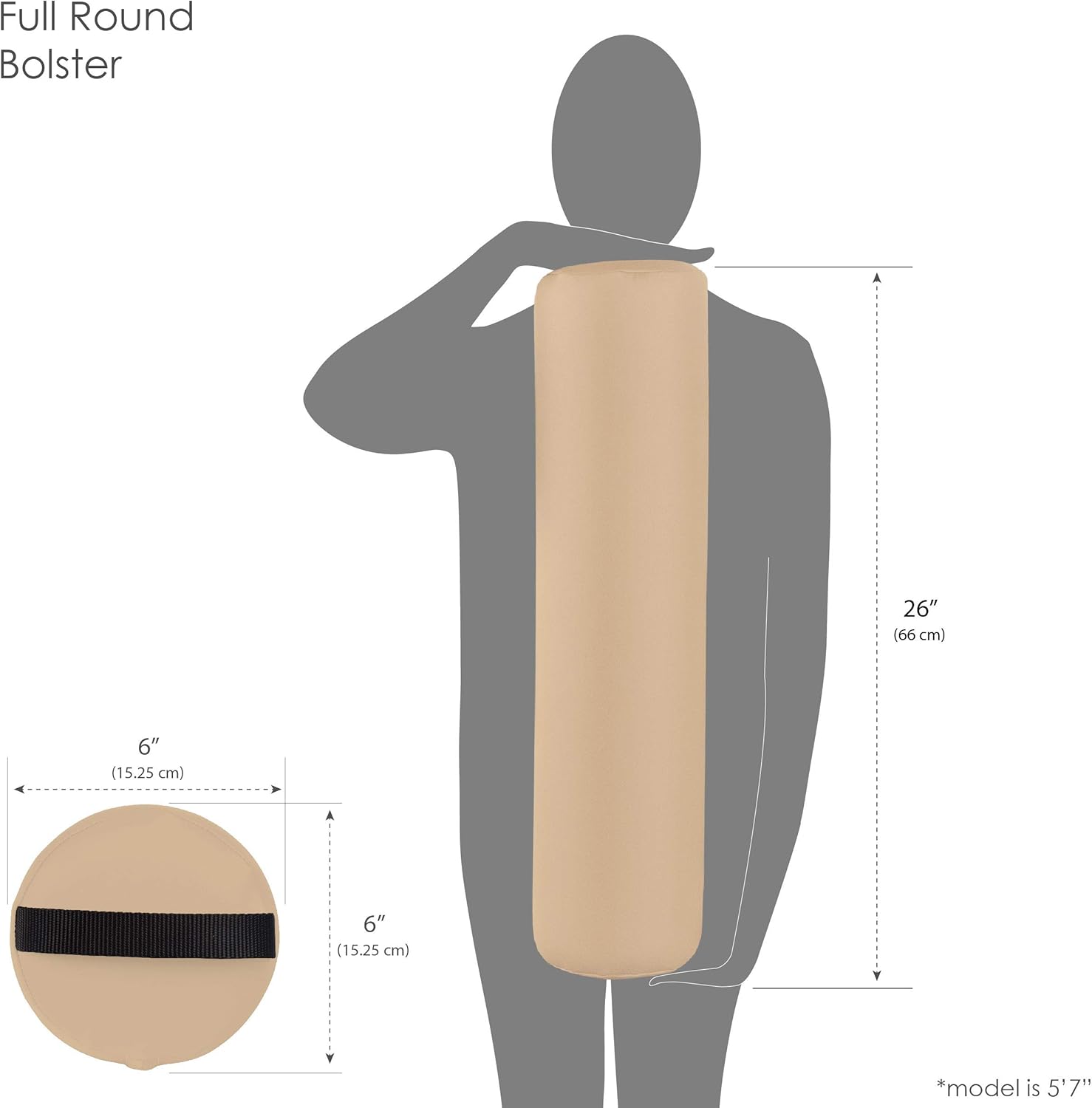 EARTHLITE Bolster Pillow Full Round – Durable Massage Bolster, 100% PU Upholstery incl. Strap Handle/Professional Quality for Massage Table/Back Pain Relief, Mystic Blue: Health & Personal Care