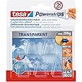 tesa UK Powerstrips Deco Clear Hooks with Removable Adhesive Strips, 5 Hooks, Normal, 58900-00013-03