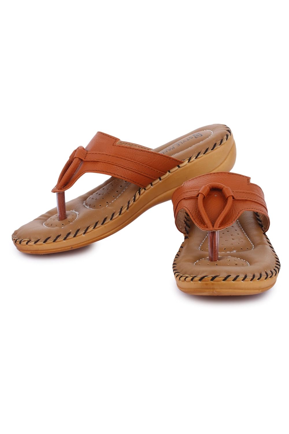 style panda a-123, tan doctor sole comfortable slippers for women