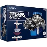 Franzis 1965 Ford Mustang K-Code 289 V8 Engine Model Kit with Collector's Book - Updated 2023 Version