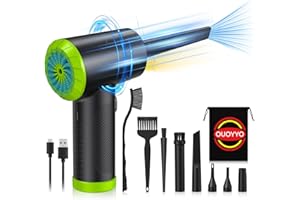 Electric Air Duster OUOYYO 7600mAH Compressed Air Duster 91000 RPM Powerful Dust Off for Computers & Electronics Effortless Cleaning Long-Lasting Battery Rechargeable Efficiency