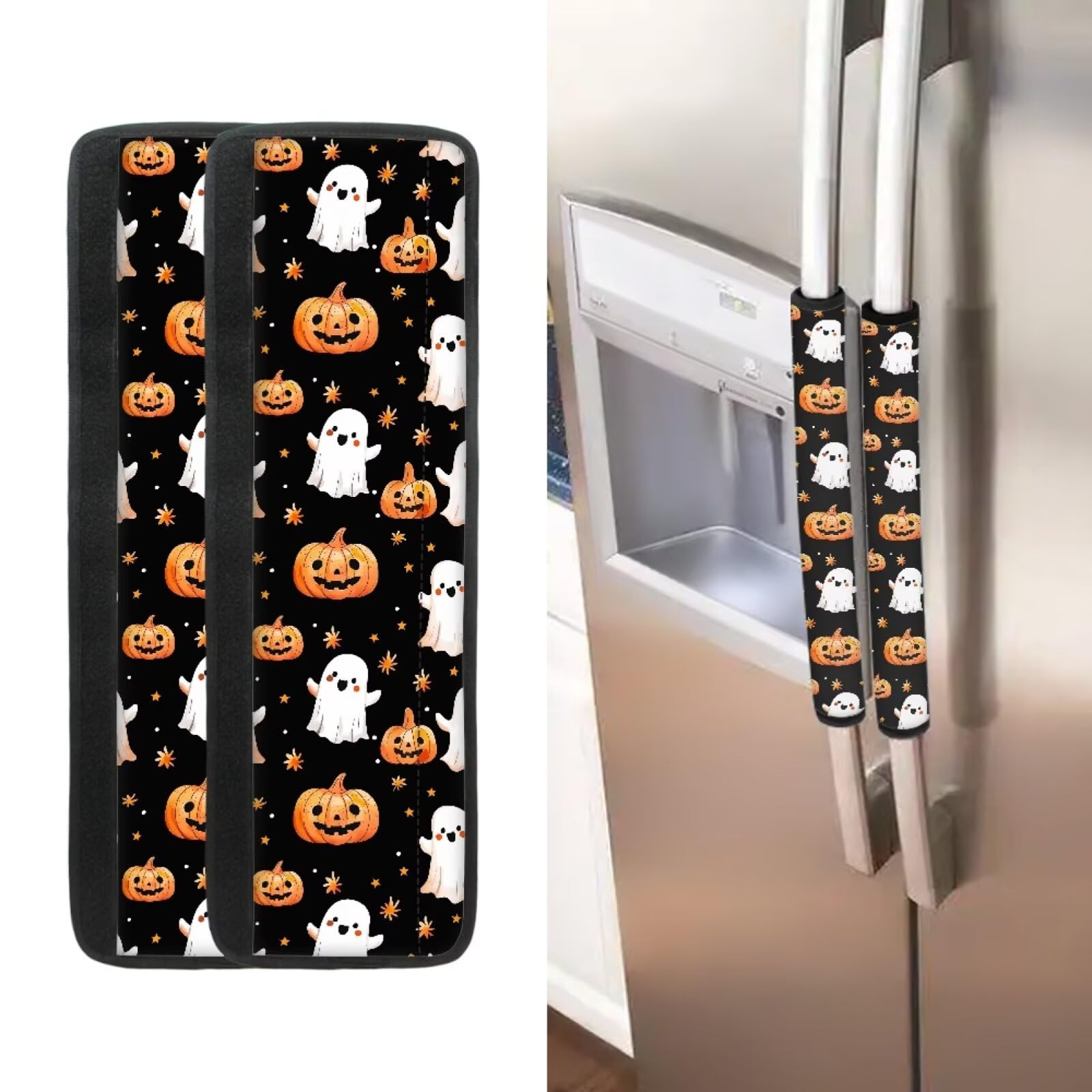 ASQVTIFE Halloween Refrigerator Handle Covers Set