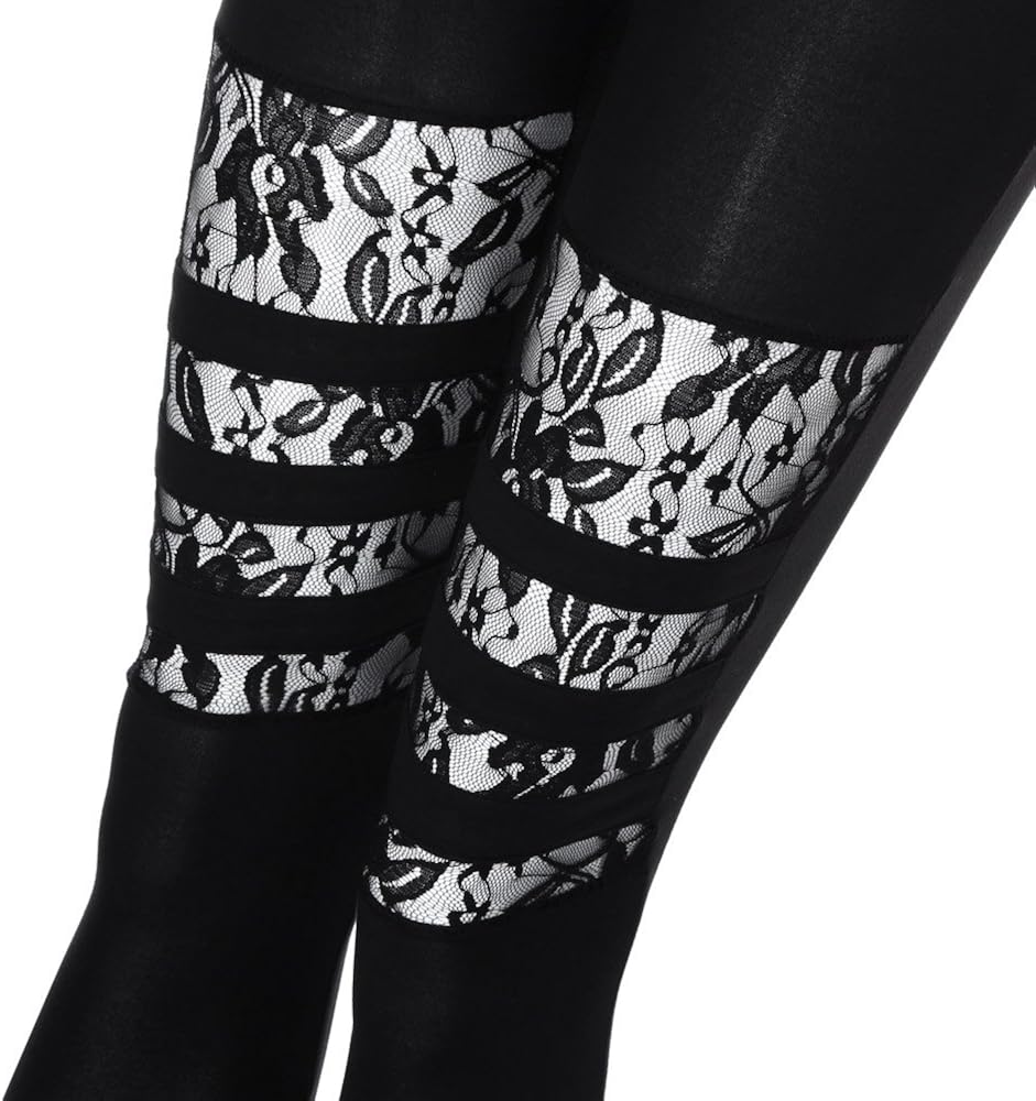 Leggings Deporte Mujer Mallas Fitness Empalme de Encaje Mujer ...