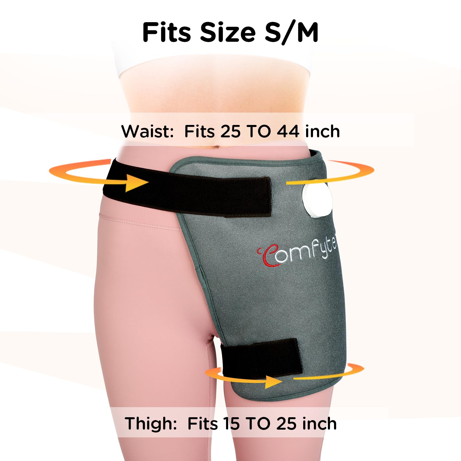 Comfytemp Hip Heating Pad for Hip/Sciatica Pain Relief - Hip Brace, Birthday Gifts for Mom/Women/Wife/Men, Lower Back/Thigh/Buttock Electric Heat Pad, Hot Physical Therapy(S/M)
