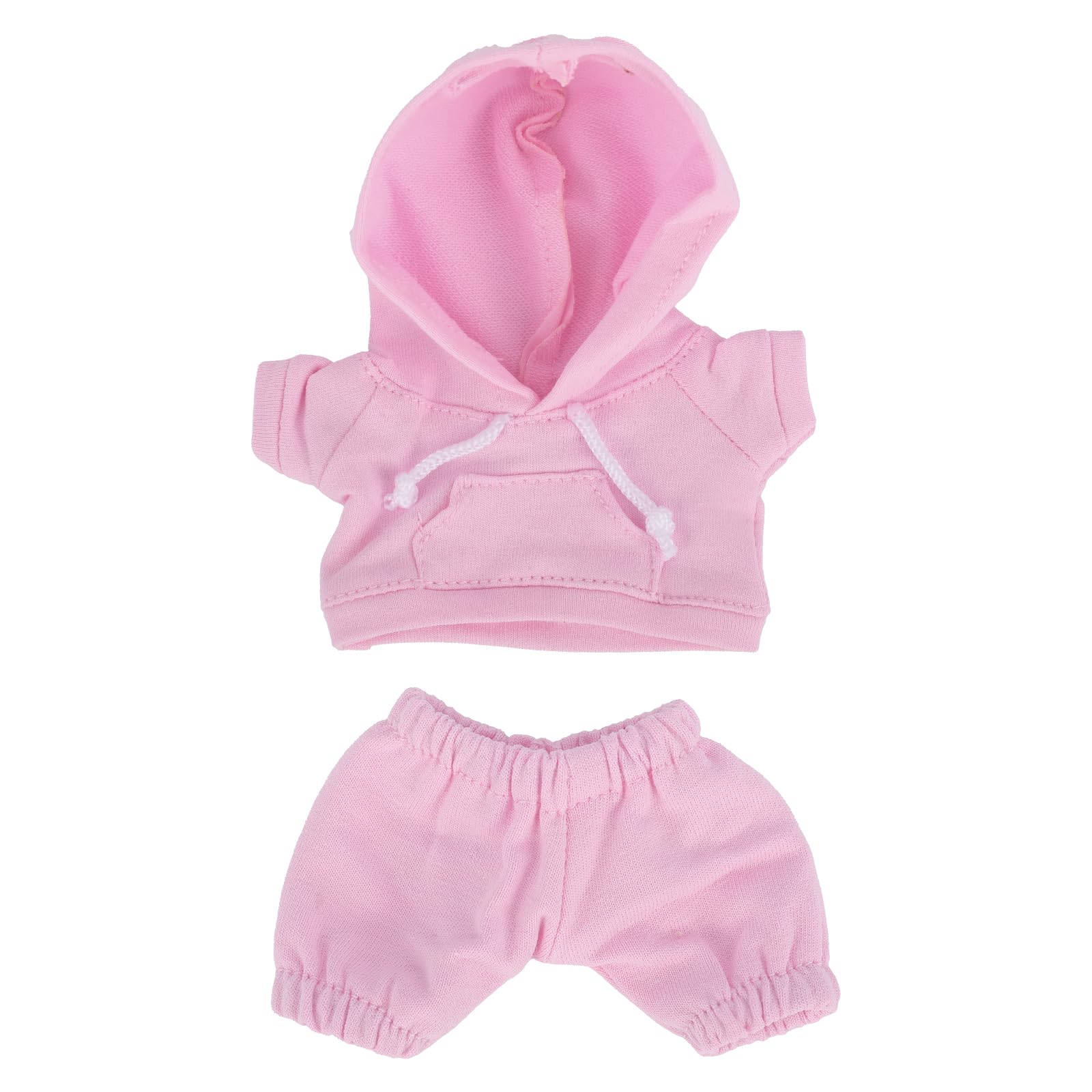Doll Clothes Set, Cute Casual Style 17cm/6.69in Doll Costume Outfit Includes Hoodie & Pant Kawaii Clothing Accessories for Collectors Decor & Display (Pink)
