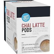 Happy Belly Tea Pods Compatible with 2.0 K-Cup Brewers, Chai Latte, 24 Count (Previously Solimo)