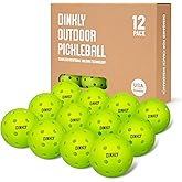 Dinkly Pickleball Balls, Outdoor Pickleballs USAPA Approved, Enhanced Durability Pickle Ball with Roto-Molded & Seamless Design, 40 Holes Green Pickleballs for Beginners Professionals