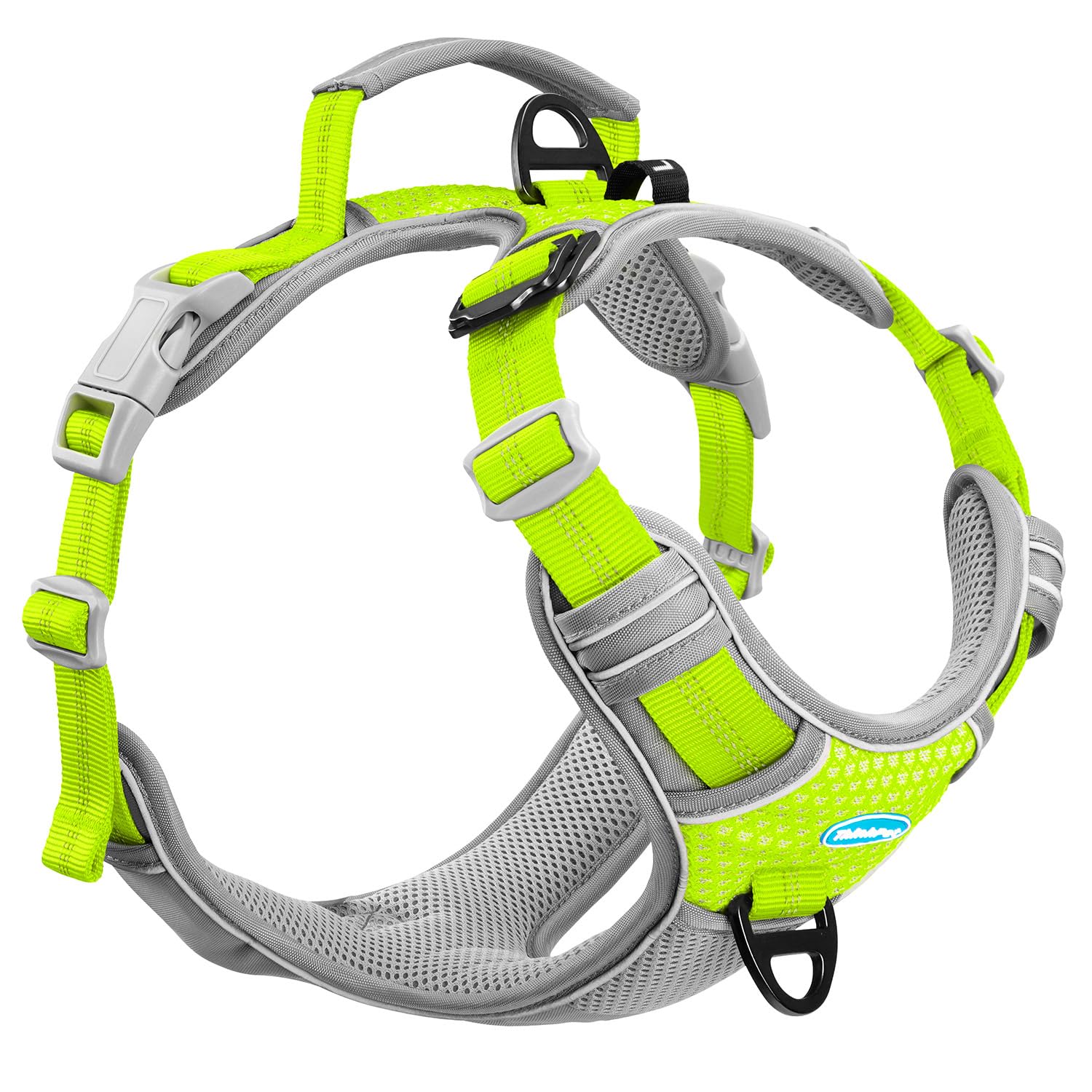 ThinkPet No Pull Harness Breathable Sport Harness with Handle-Dog Harnesses Reflective Adjustable for Medium Large Dogs,Back/Front Clip for Easy Control S Bright Green — image 1