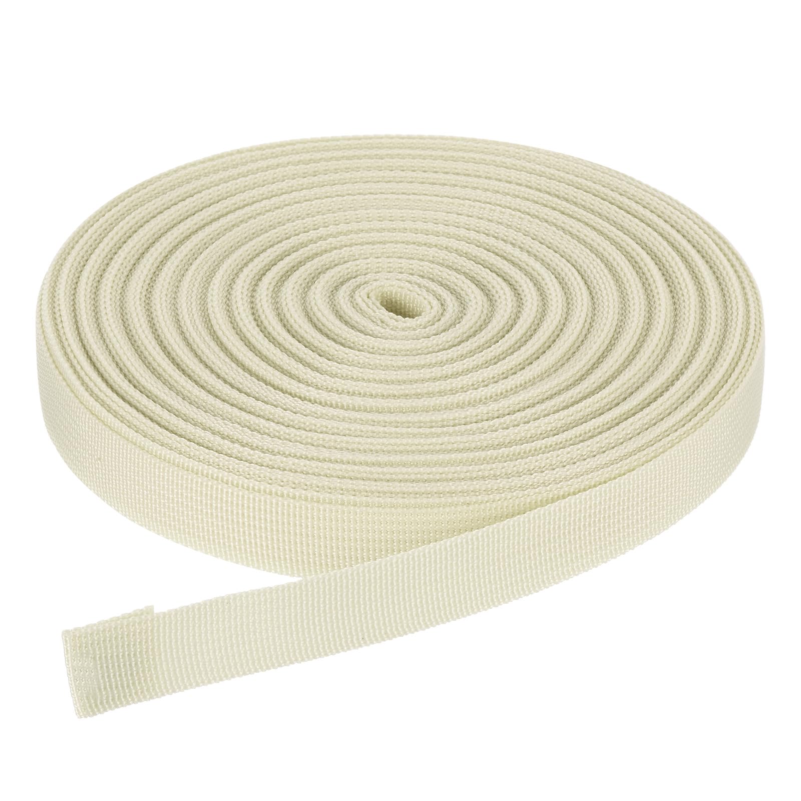 DMiotech 25 Yard x 3/4 inch Width Nylon Webbing Strap Poly Flat Webbing Strapping for DIY Craft Backpack Strapping, Sewing, Outdoor Gear Repair, Beige