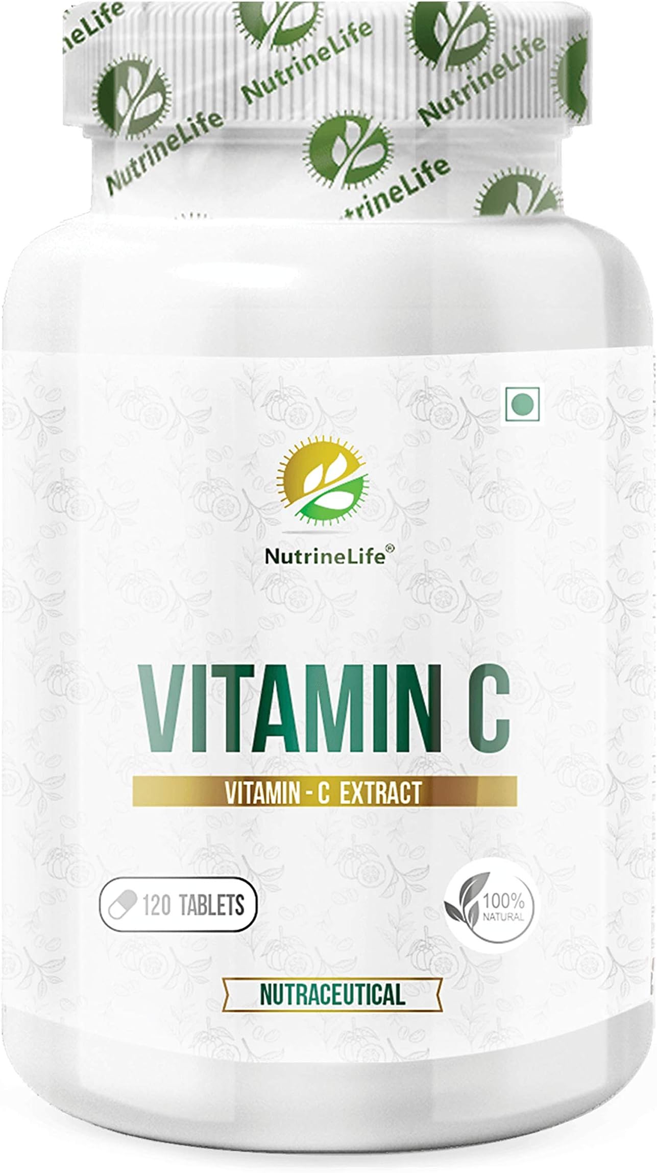 NutrineLife Vitamin-C Ascorbic Acid Tablets Vegan Supplements, 500 Mg, 120 Tablets (Pack of 2)