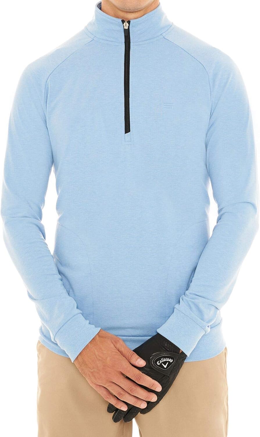 Mens Lightweight Dry Fit Pullover - Long Sleeve Half Zip Golf Jacket for Men: Clothing