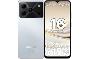 DOOGEE Note 56 Téléphone portable débloqué Android 16,6150 mAh, ultra fin 8,45 mm, 24 Go + 64 Go/2 To, écran 6,56" HD + 90 Hz