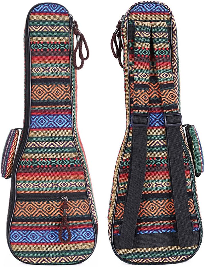 ZEALUX Seriers Of Bohemian style Adjustable Shoulder Strap 10MM Sponge Fill Ukulele Case Bag & Uke Case (23/24 in, Bohemia-C)