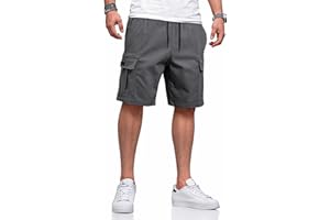 JMIERR Men's Drawstring Cargo Shorts Casual Soft Elastic Waist Outdoor Shorts with Pockets