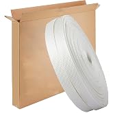 Woven Cord Strapping Roll 3/4" x 330', 2400 lbs Break Strength | White Poly Cord Strapping, Lightweight, Safe and Economical Strapping