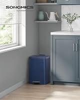 SONGMICS Kitchen Bin 20 L Steel Pedal Bin with Inner Bucket Midnight Blue view 2