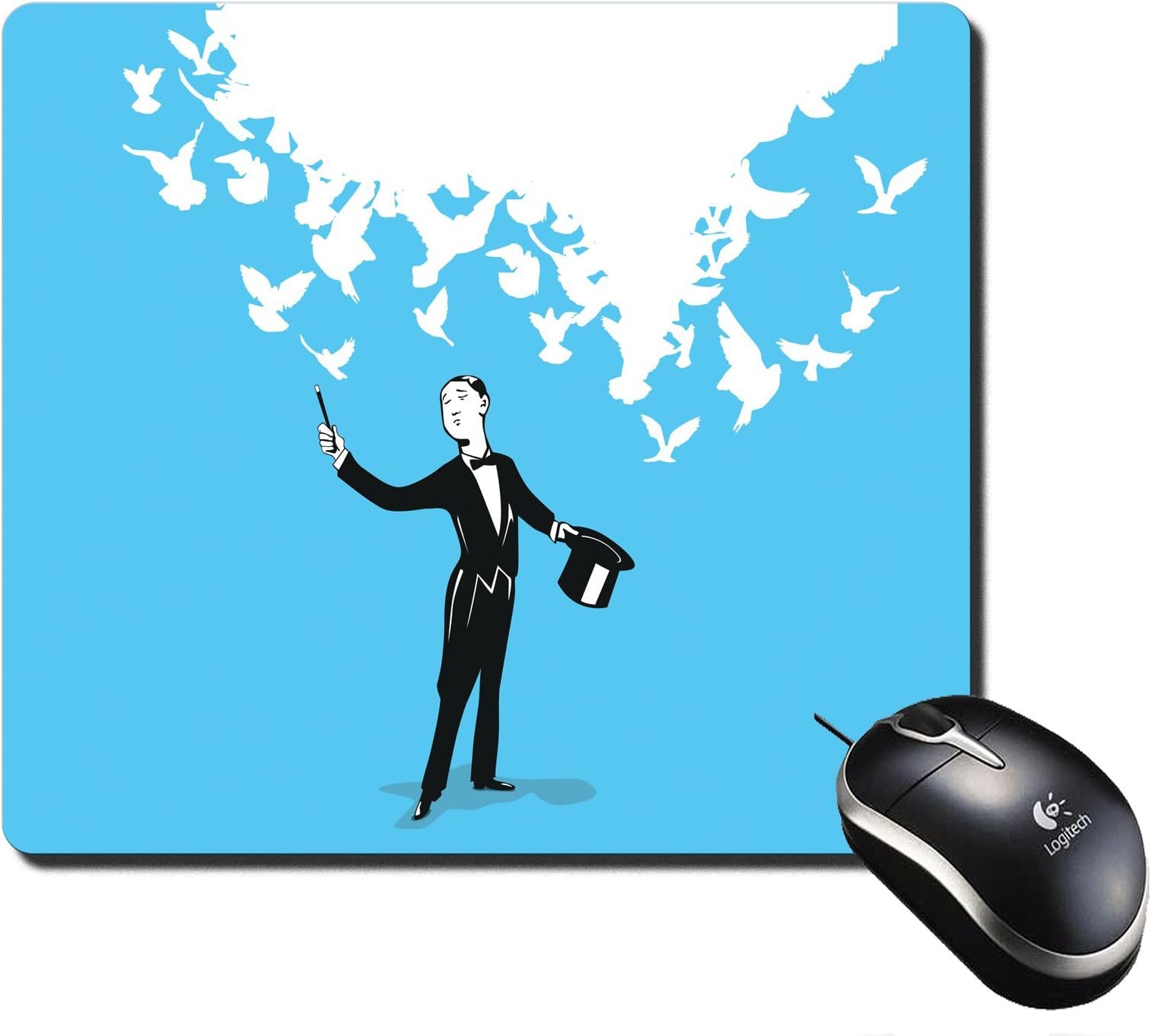 Rectangular Mouse Pad Mousepad Artistic magician holding a wand and black hat Design