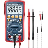 AstroAI Digital Multimeter, TRMS 4000 Counts Volt Meter (Manual and Auto Ranging); Measures Voltage Tester, Current, Resistance, Continuity, Frequency; Tests Diodes, Temperature (Red)