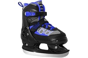 Nattork Ice Skates for Kids Boys and Girls -Adjustable Blue,Black,Pink,Purple Ice Hockey Skates,Warm and Soft Plush Lining and Enhanced Ankle Support