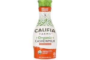 Califia Farms - Organic Cashew Milk, 48 Oz, Dairy Free, Soy Free, Vegan, Plant Based, Nut Milk, Non-GMO, USDA Organic