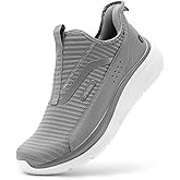 FitVille Men's Extra Wide Slip on Walking Shoes with Arch Support Men Slip on Sneakers for Foot Pain Relief-Stepease V2