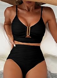 Herseas Metal U-Wired Bikini Set Spaghetti Straps