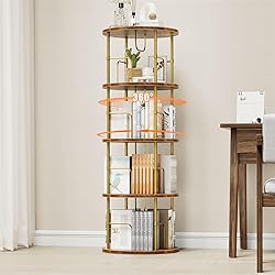 ALLSTAND Rotating Bookshelf, 4 Tier Spinning