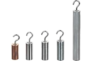 Eisco Labs Specific Heat Cylinder Set - 0.50" Dia. Cylinders with Hooks and Identification Stamps (Set of 5)