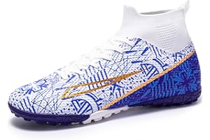 Biayvisas Soccer Cleats for Mens Womens Turf Soccer Shoes Indoor Footall Cleats High Ankle TF AG FG Football Boots Wide Training Sneaker