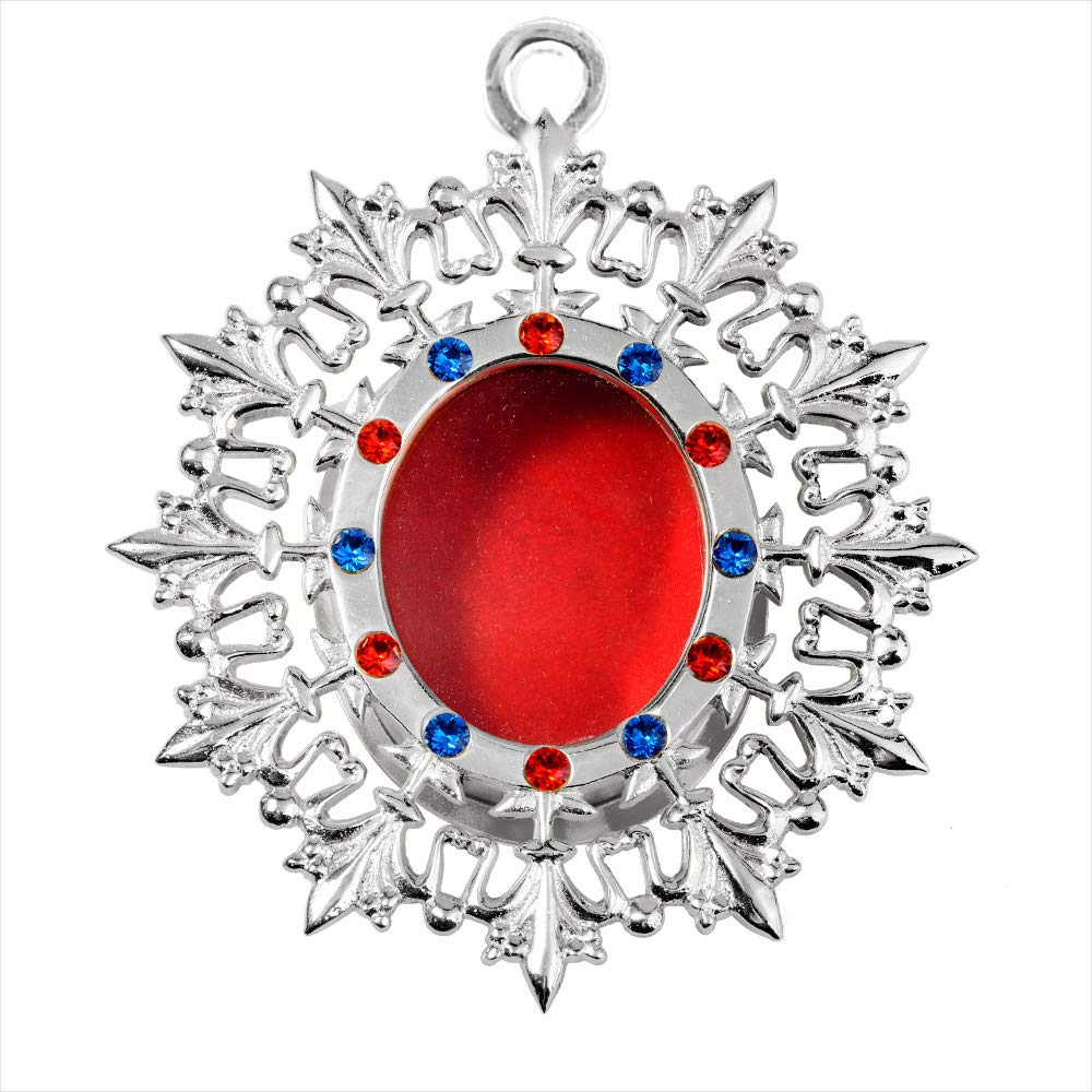 NKlaus Wall Reliquary 12,5cm Monstrance Keeping with Stones for your Memory Solid Brass Silver Home Altar Relic Holder Handmade 2902