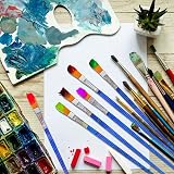 Anezus 50 Pcs Small Flat Paint Brushes for Kids Craft Detail Painting view 6