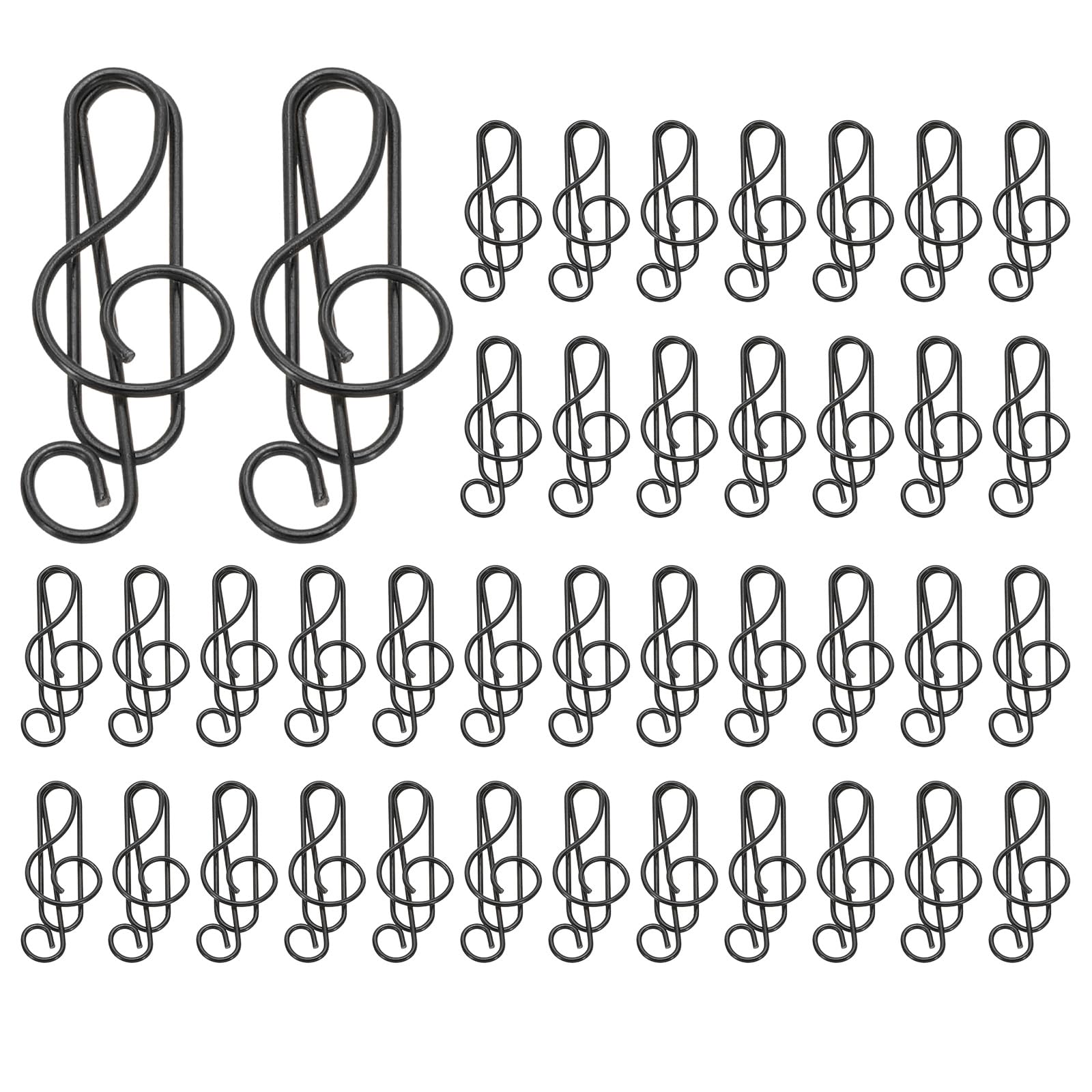 PATIKIL Cute Paper Clip, 100Pcs Music Note Shape Paper Clip Metal Funny Bookmarks Planner Clips Clamp for Home Office Supplies Desk File Organization Wedding Decoration, Black