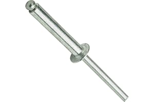 Fastenere Pop Rivets - 1/4" x 7/8" (25pcs) Heavy Duty, Open-End, Aluminum, Dome-Head Blind Rivets, Corrosion-Resistant, High Tensile & Shear Strength, 8-14 Gap 0.751"-0.875"