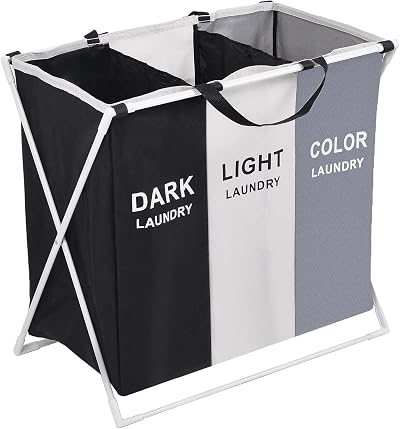Rainberg 135L Collapsible Laundry Hamper with 3 Compartments