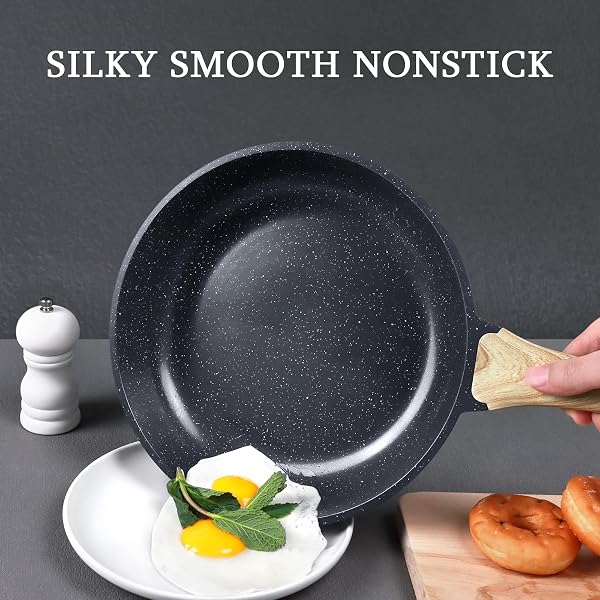 GIPP NON STICK FRYING PAN – 8″ NONSTICK PAN SKILLET WITH CERAMIC COATING,NON TOXIC FRY PANS FOR COOKING, OMELETTE PAN WITH STAY COOL HANDLE, INDUCTION COMPATIBLE, PFAS/PTFE/PFOA FREE (GRAY)
