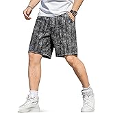 Heyfanee Mens Baggy Jean Shorts Loose Fit Long Denim Shorts 9 Inch Inseam