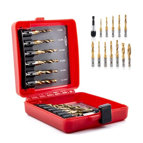 HIDOTOL Titanium Combination Drill and Tap Bits Set with Quick Change ...