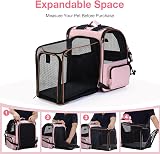 Lekesky Large Cat Carrier Backpack Expandable Pink L 25 Lbs Pet Carrier view 4