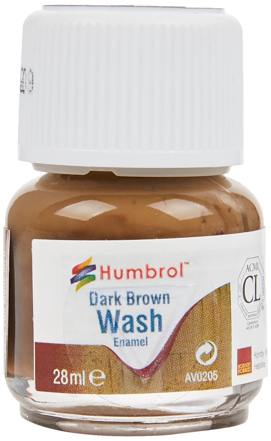 Humbrol AV0205 Enamel Wash modellers washes effect Dark Brown 28ml