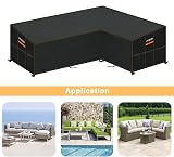 HEIMUNI L-Shape Garden Sofa Cover 420D Oxford Waterproof Anti-UV view 7
