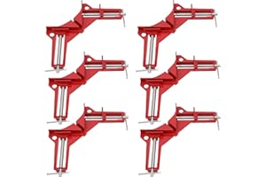 FUNSUEI 6 PCS 90 Degree Corner Clamp Set, Right Angle Clamps, Steel Corner Clamps for Woodworking Right Angle Clip Fixer for 