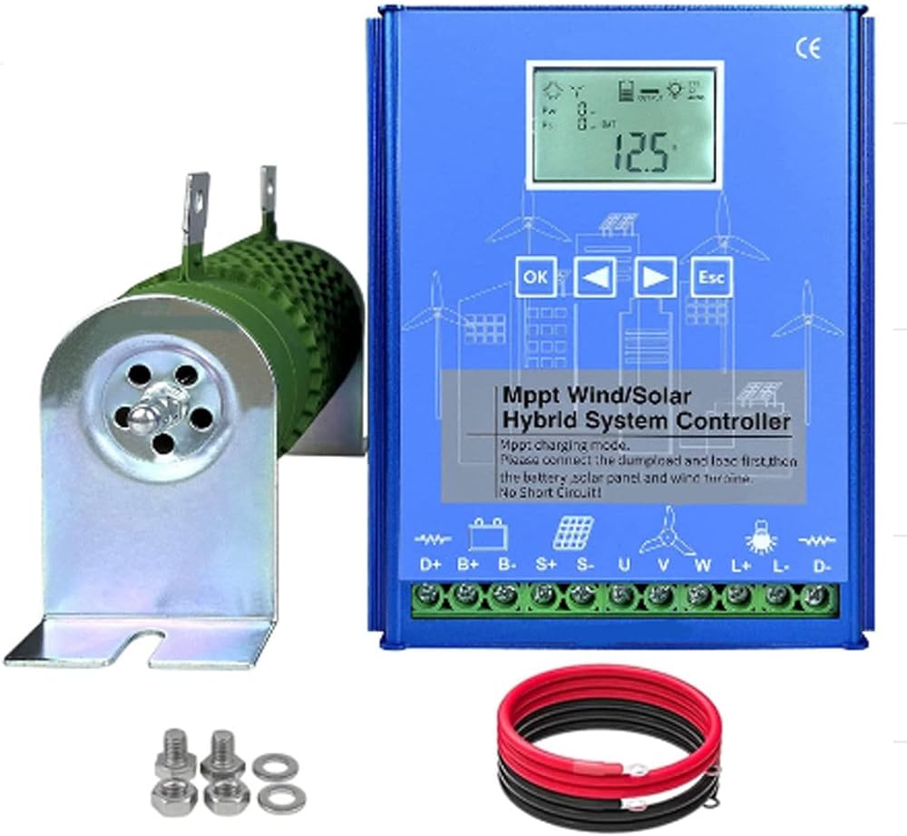 JINGEDD 8000W Wind Solar Hybrid MPPT Charge Controller 12V 24V 48V LCD