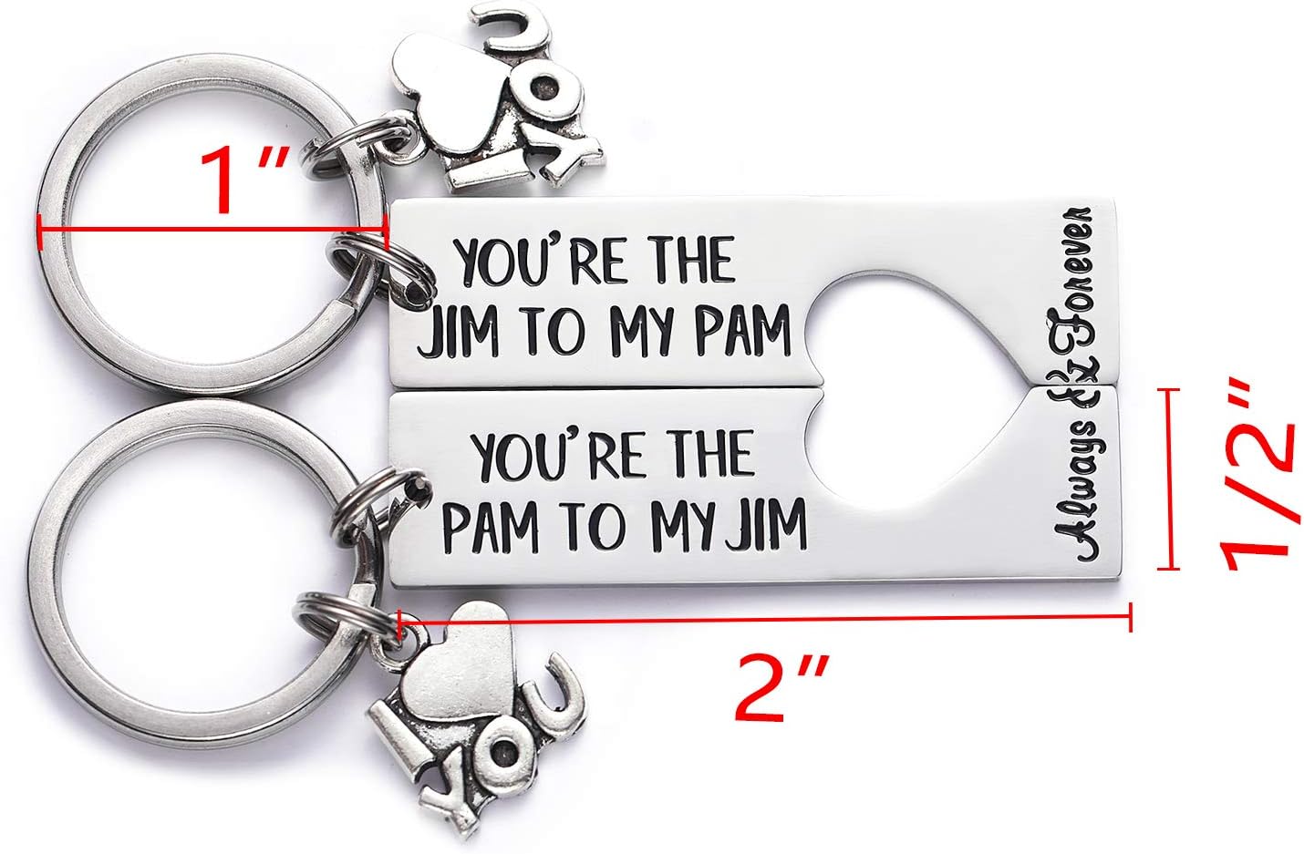 LParkin The Office Keyring You are The Pam to My Jim Keyring Set The Office TV Show Inspired Boyfriend Girlfriend Couples Gift His and Hers Anniversary - Image 3