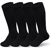 Sarfel 4 Pairs Toddler Soccer Socks Kids Soccer Socks Youth Football Sock Boys Baseball Sock Kids Girls Softball Accessory