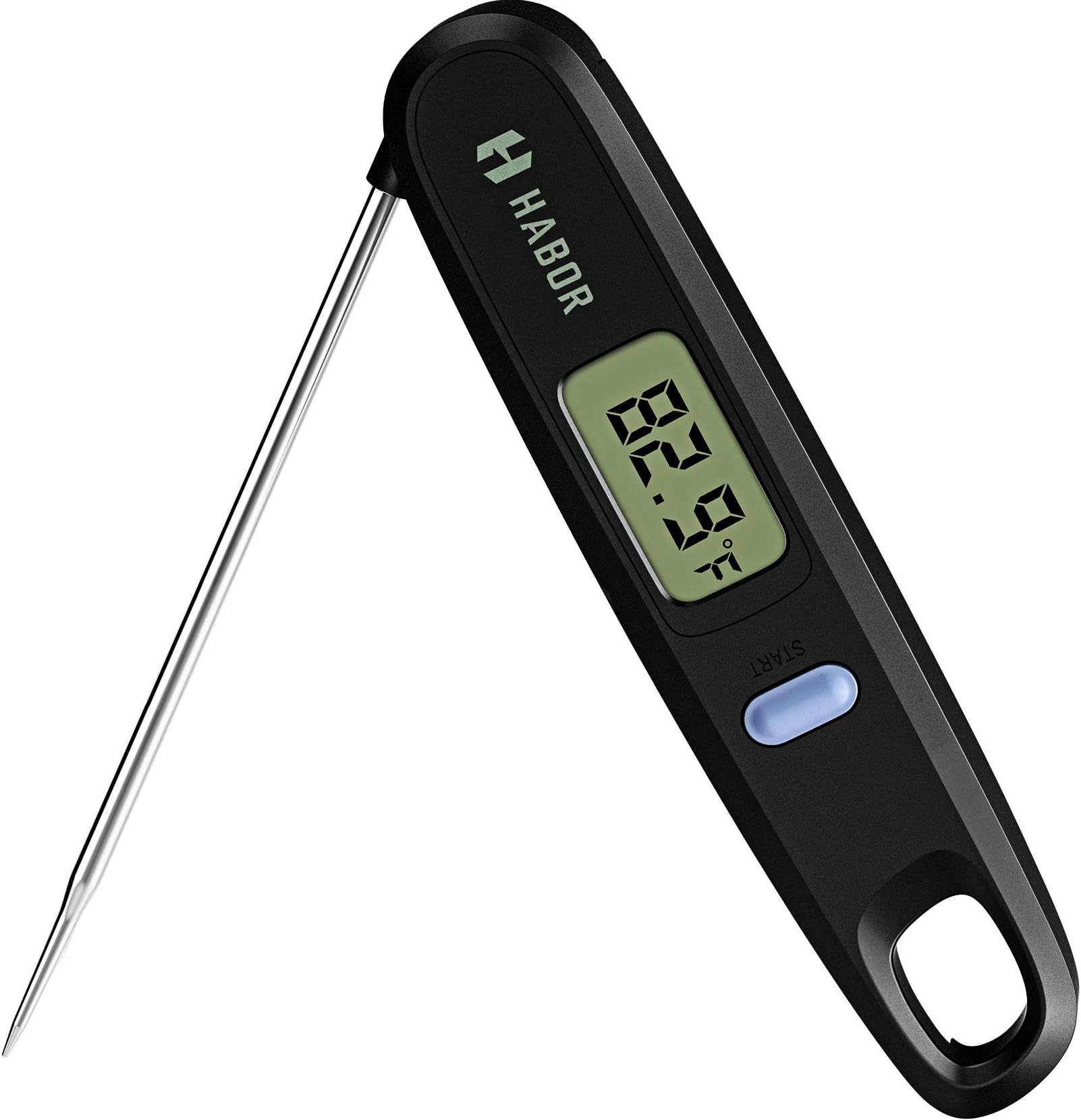 Habor Digital Cooking Kitchen Thermometer Instant Read Sensor with Foldable Probe for Food Baking Liquid Meat BBQ Grill Smokers, Standard, Deep Dark